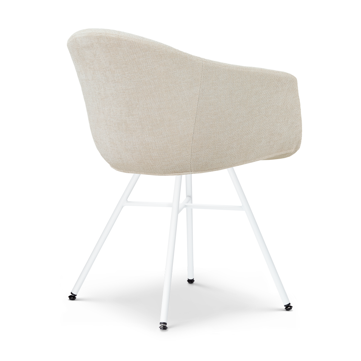 Eetkamerstoel Noa-Otis wit onderstel cottonbeige