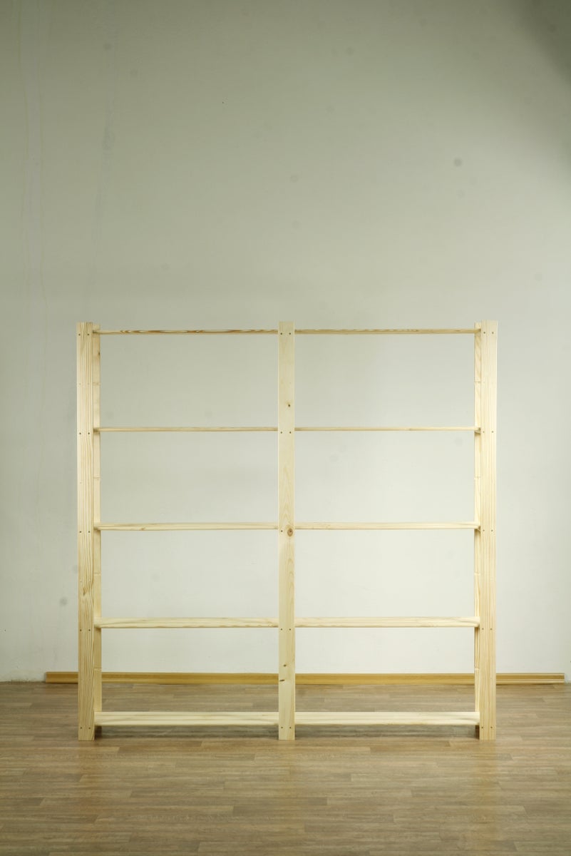 PROREGAL Pinepeak Houten Plank HxBxD 170 x 170 x 28 cm 5 Planken 1,2 cm Dik Dennenhout Natuurlijk