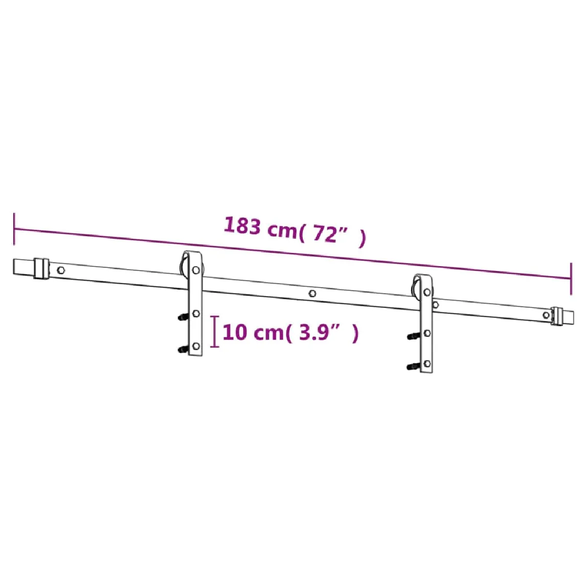 vidaXL Porte coulissante et kit de quincaillerie - 85x210 cm - Pin massif