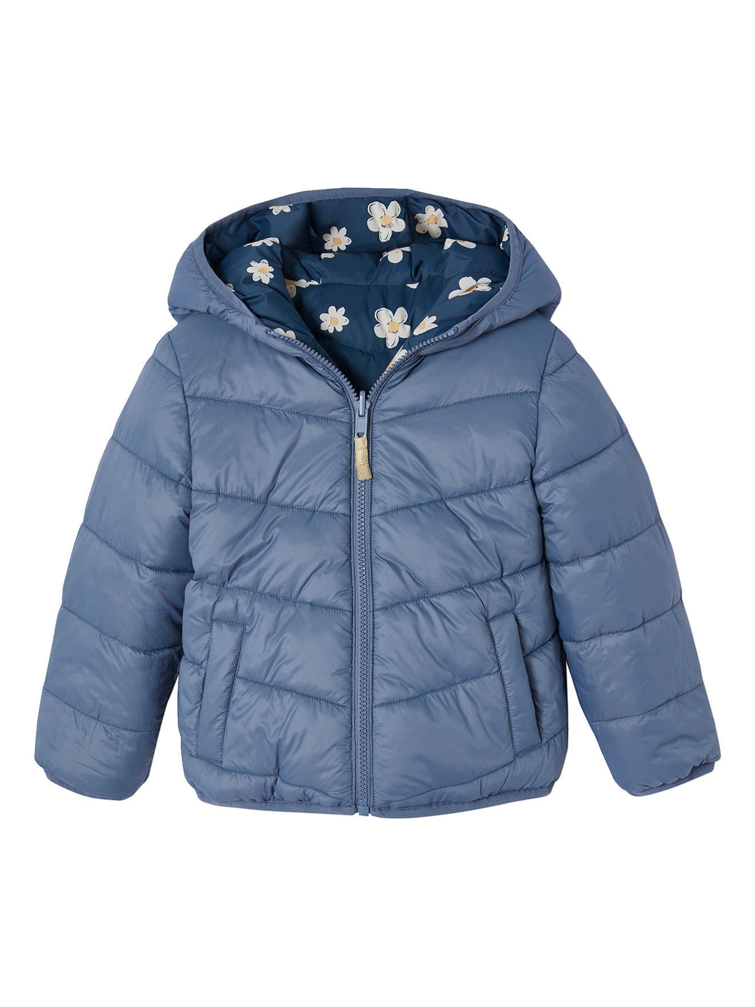 Vertbaudet Leichte Mädchen Wende-Steppjacke mit Recycling-Polyester marine