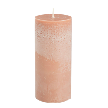 Pilaar kaars stearine roze - h15xd6,8cm