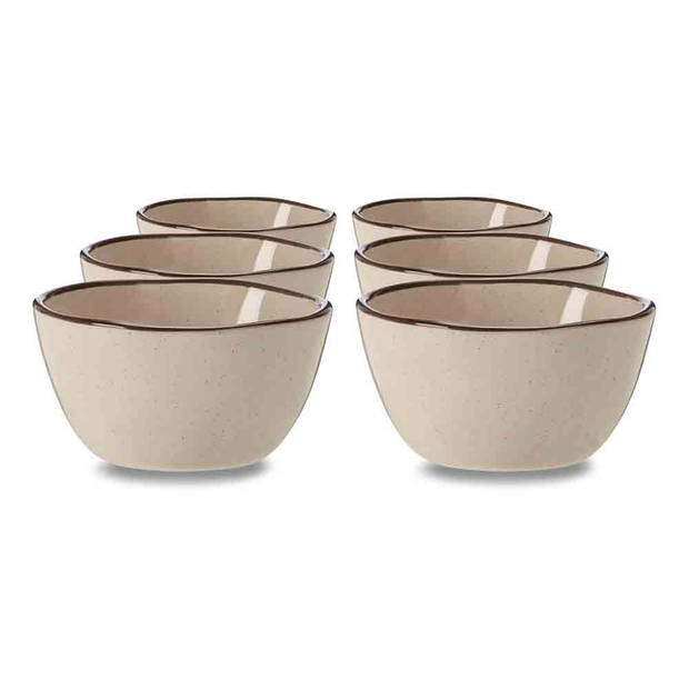 Blokker snackschaaltje - ø 8 cm - taupe - 6 stuks