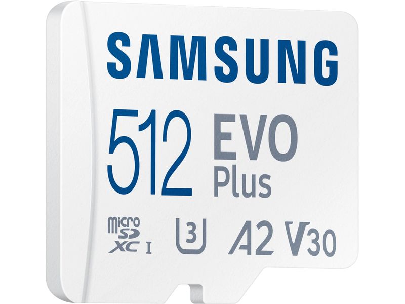 Samsung microSDXC-Karte Evo Plus 512 GB Auf Geschwindigkeit optimierte microSD Speicherkarte mit SD-Adapter