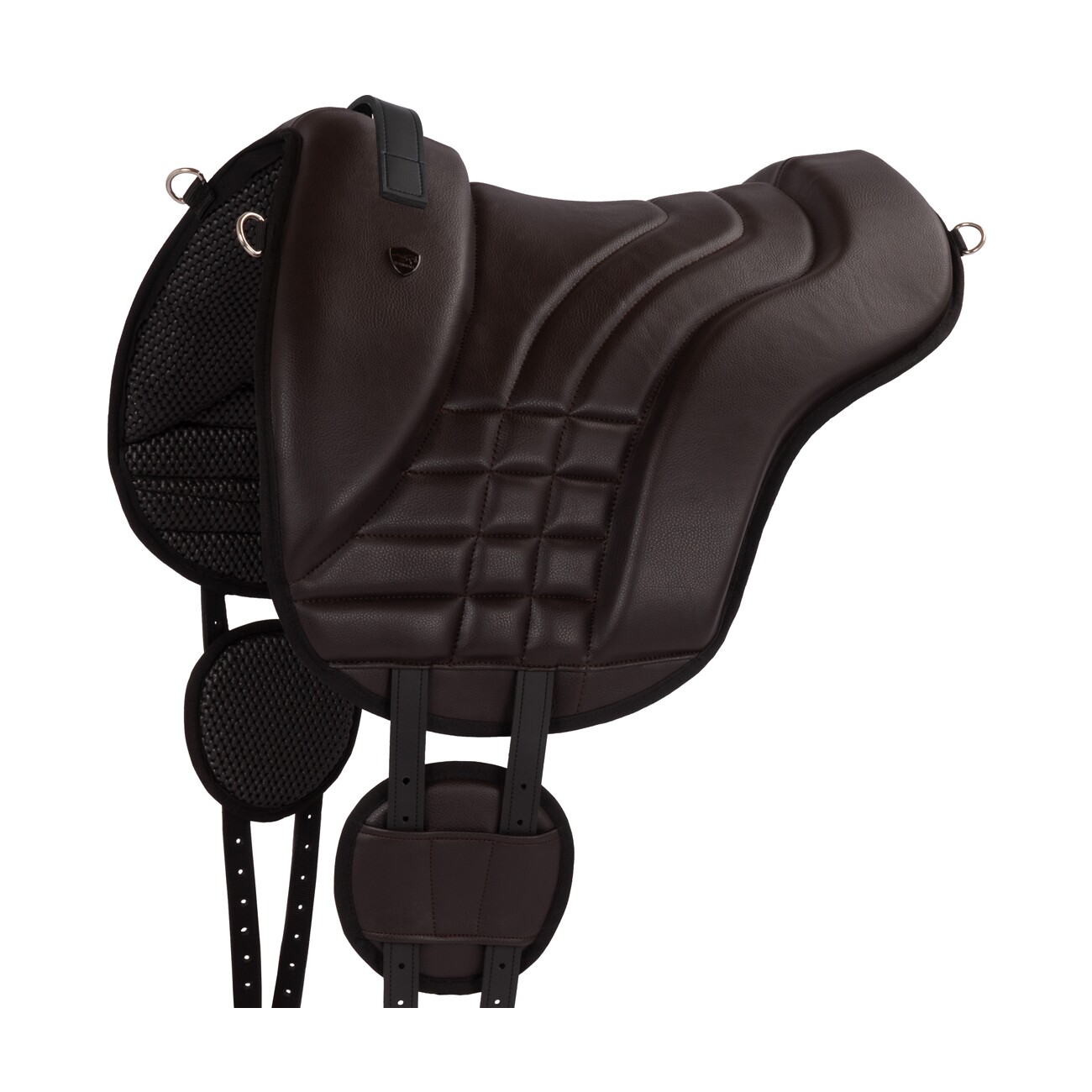 Equinate Reitpad Stella aus verziertem Kunstleder braun S