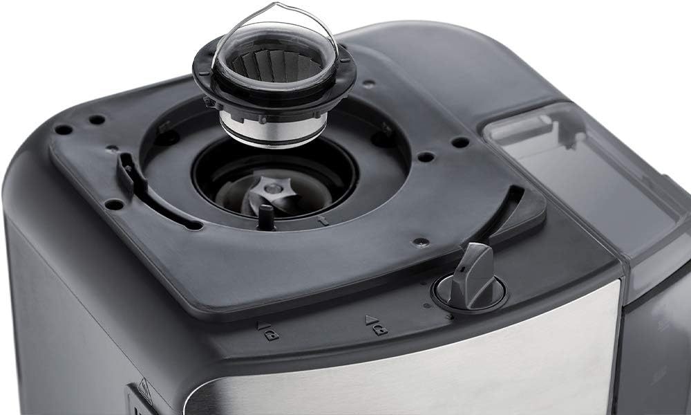 Russell Hobbs Kaffeemaschine mit Mahlwerk Thermokanne [Digitaler Timer, Brausekopf für opt. Extraktion & Aroma] Grind&Brew (max 10 Tassen, 3-stufige Mahlgradeinstellung) Filterkaffeemaschine 25620-56