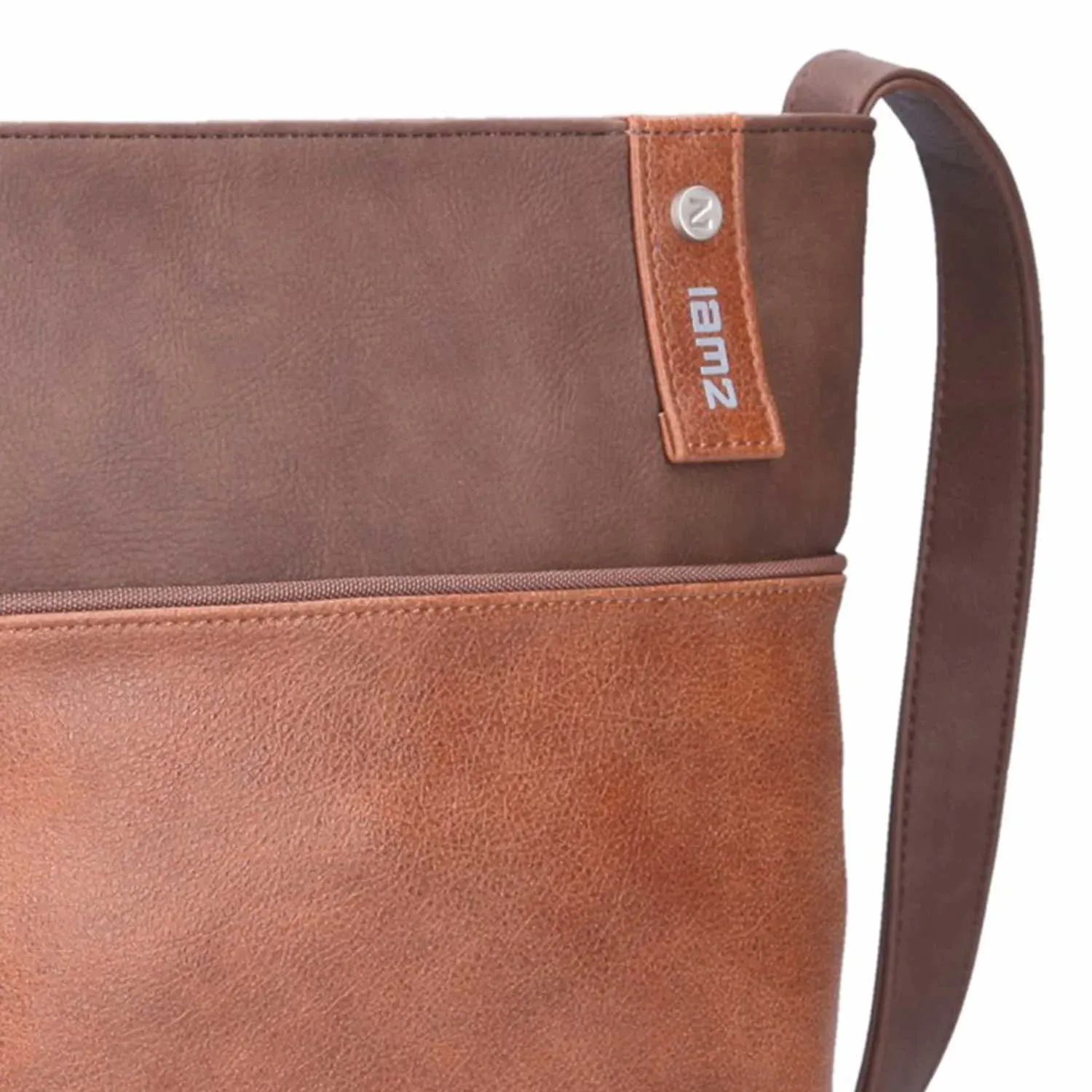 ZWEI Beuteltasche Cognac Lederimitat