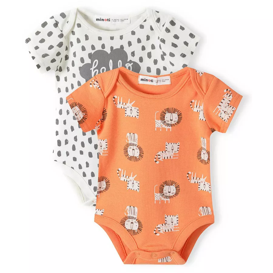 MINOTI 2er-Pack Bodys WeißOrange