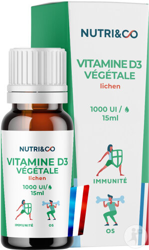 Nutri&Co Vitamine D3 Végétale Santé Des Os Et Immunité 15ml