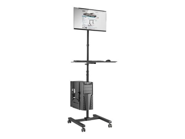 DIGITUS DA-90374 - Vogn - for LCD-skjerm / PC-utstyr - metall - svart - skjermstørrelse: 17