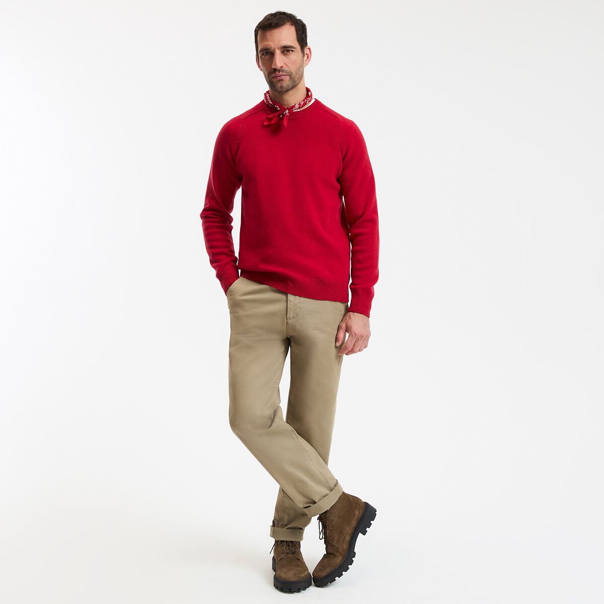COLEÇÕES LA REDOUTE<br>Suéter de gola redonda, lã de cordeiro, Signature, ELIOT