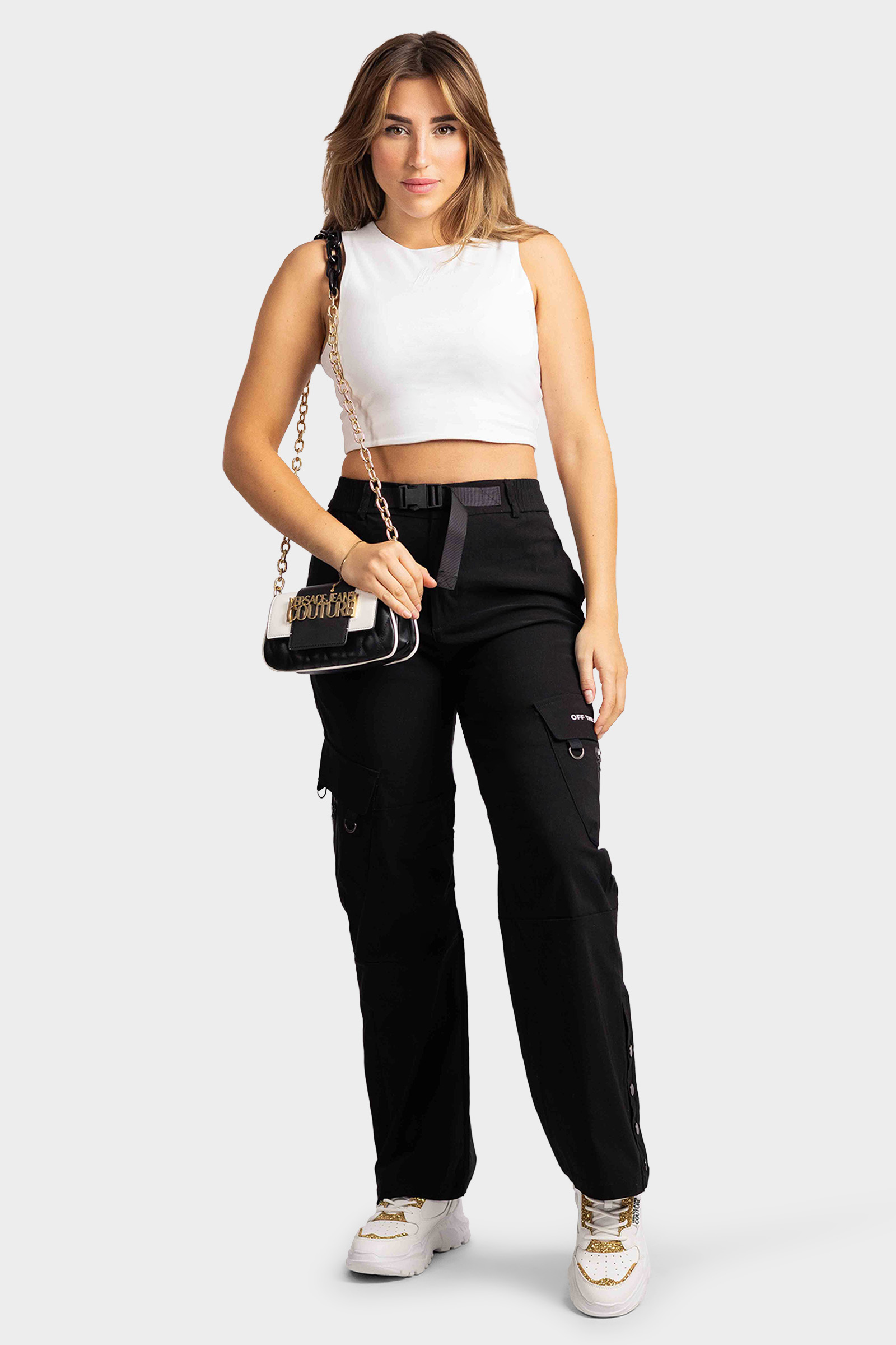 Malelions Signature Crop Top Dames Wit