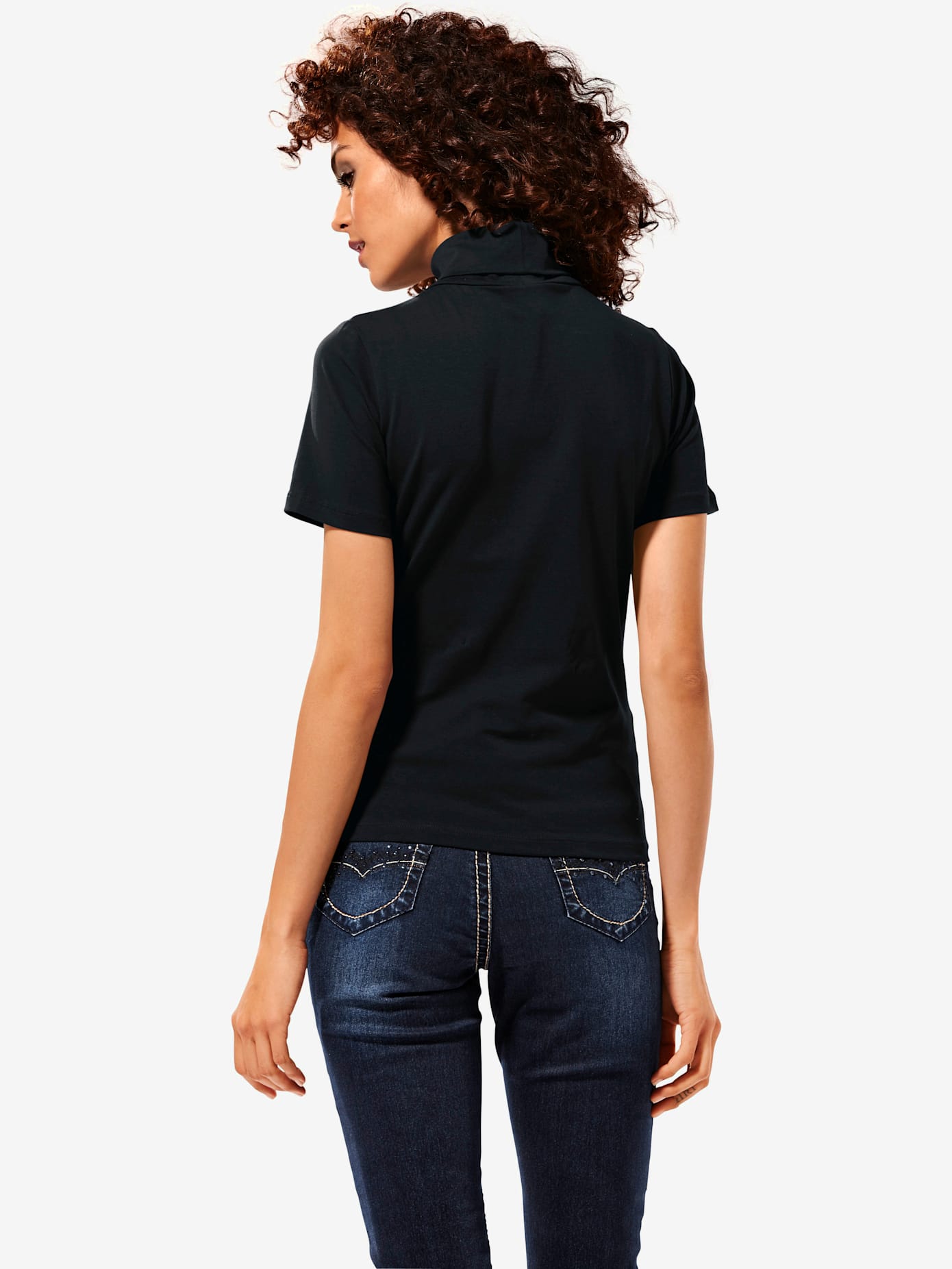 T-shirt col roulé basique facile à associer avec joli col roulé