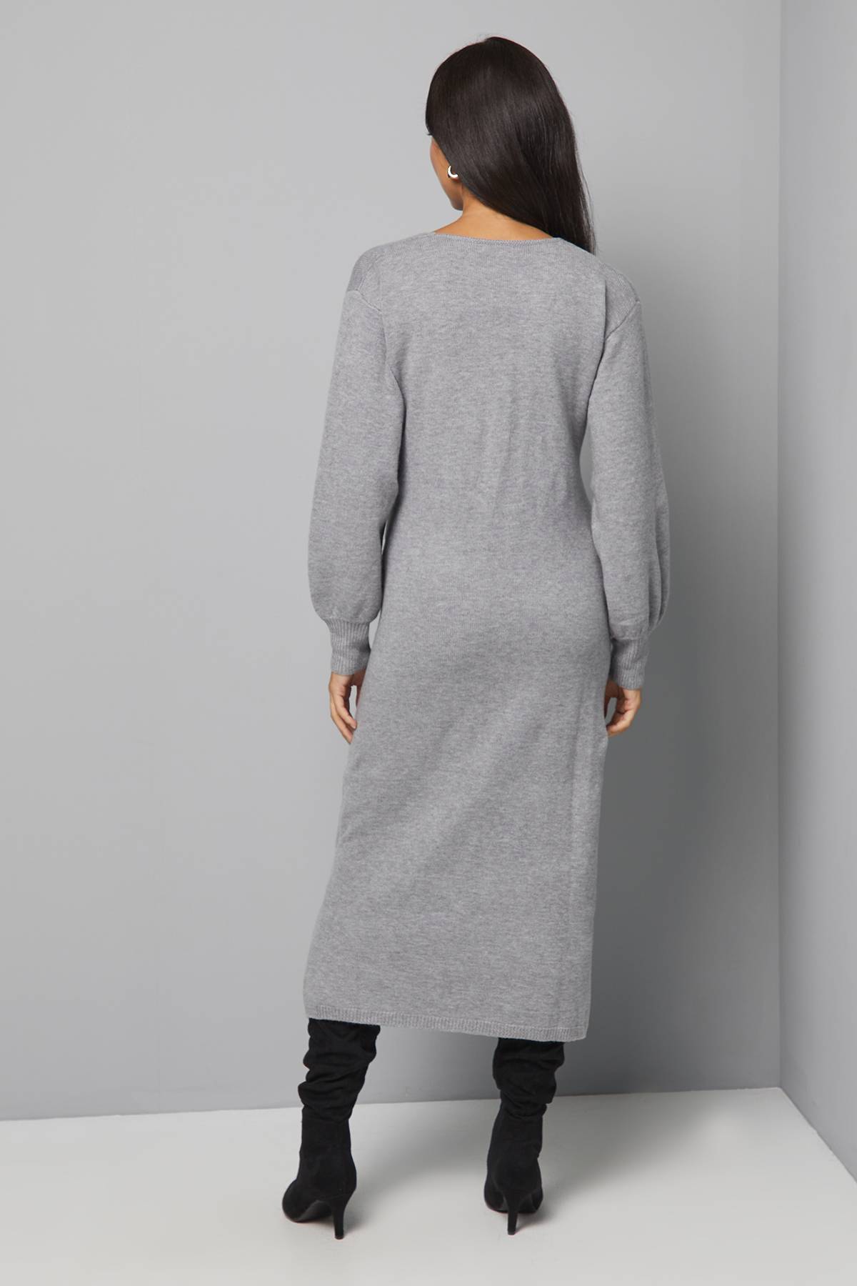 Wallis Robe Midi Tricotée Portefeuille Décontractée