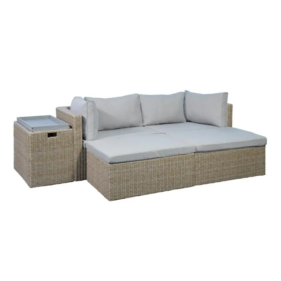 Nordic Home - Cora 6 pcs loungeset wicker - beige/bruin