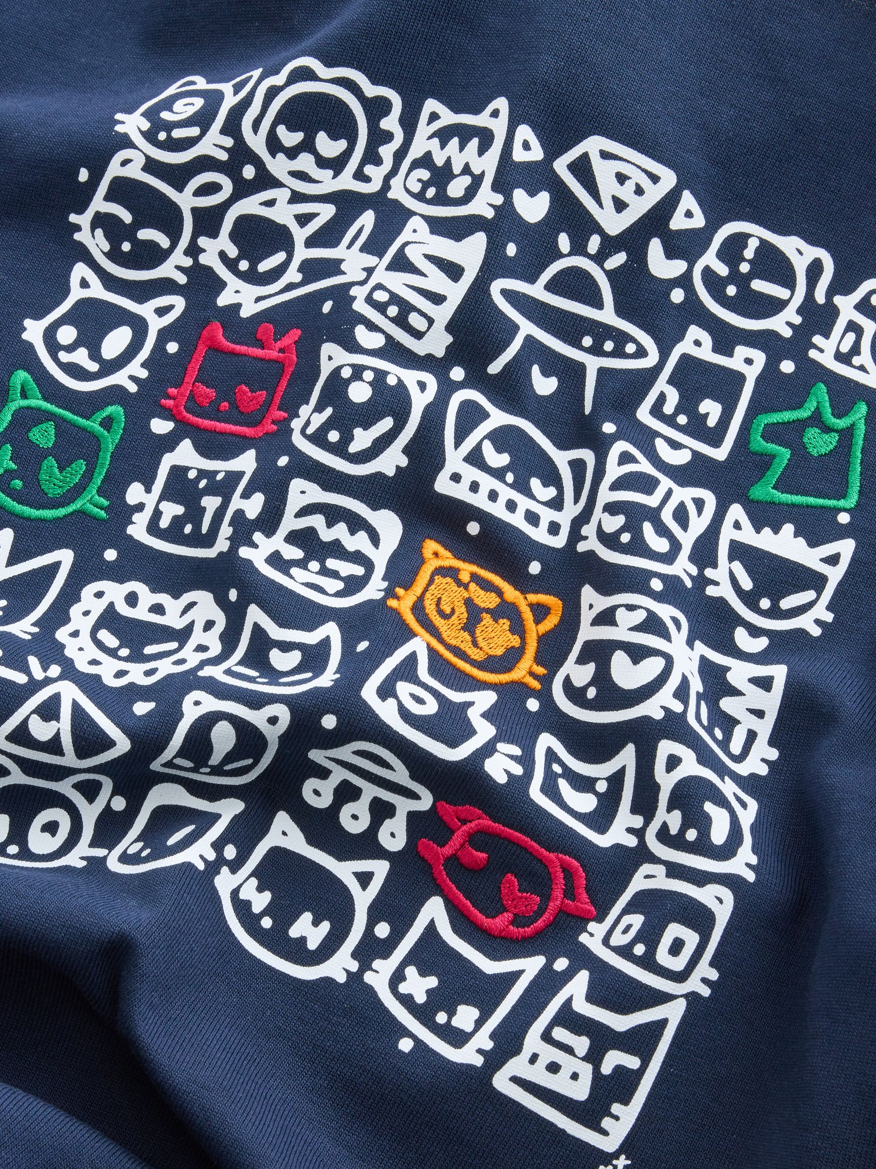 Marineblauwe Tot Cat-licentie - Rugbyshirt