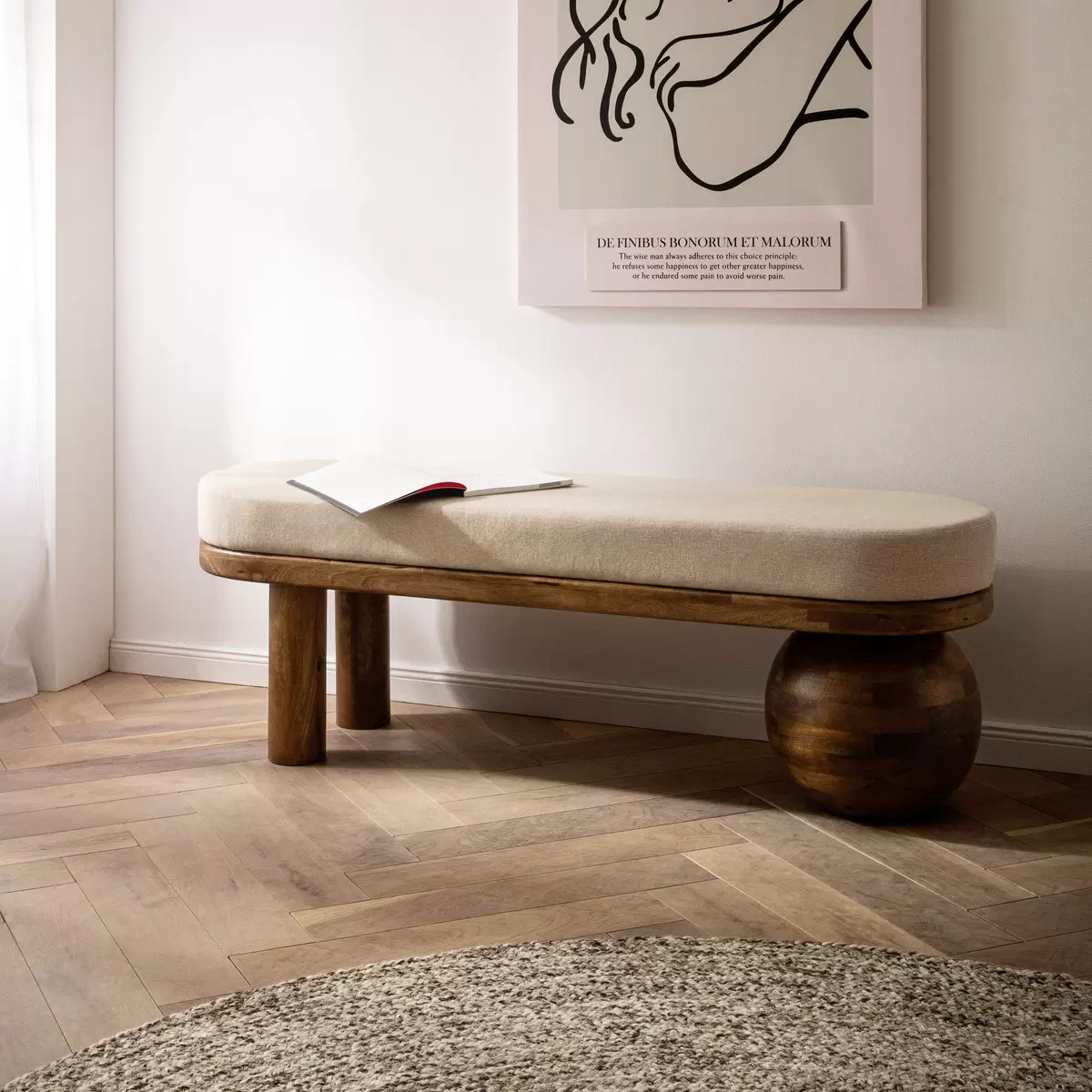 Nachttisch Rubi beige,dunkelbraun