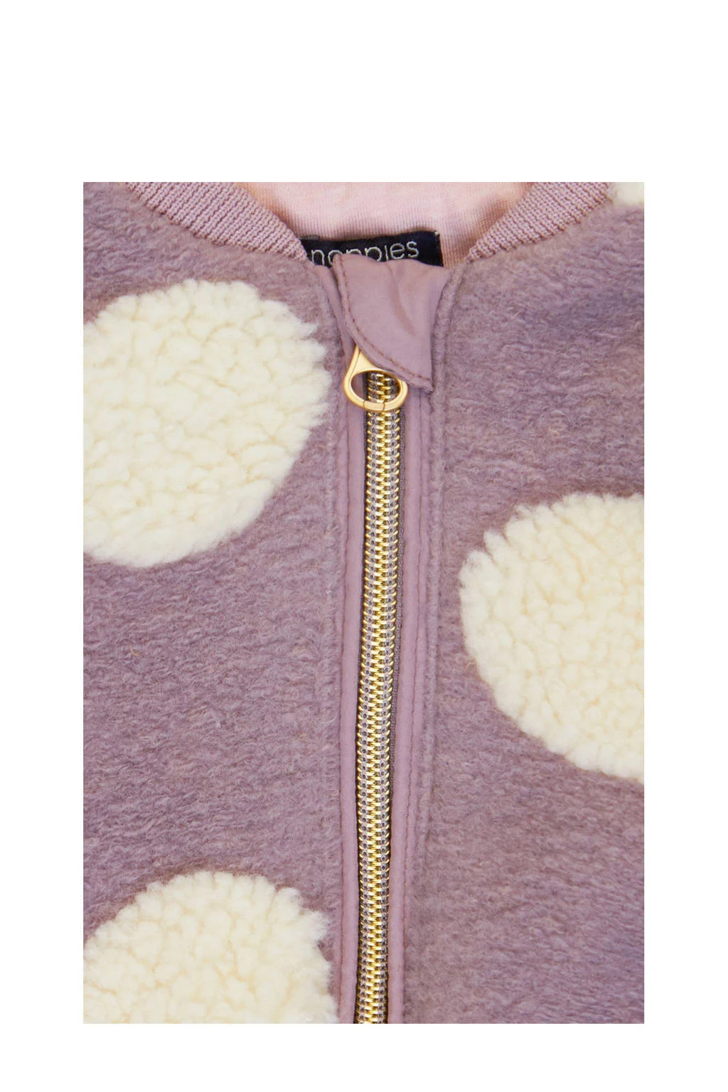 Noppies baby fleece vest Fernie met stippen lila/wit