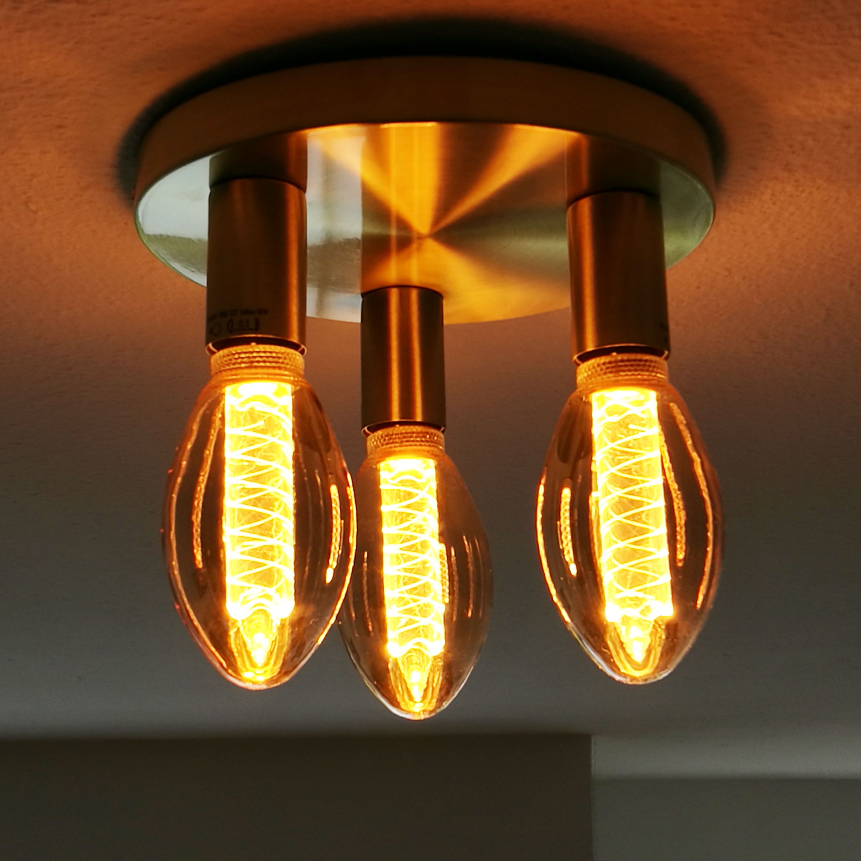 Art Deco plafondlamp goud rond - Facil 3