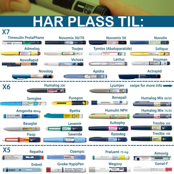 Nomad Blå, Stor. Bærbar kjøler for insulin og andre medisiner