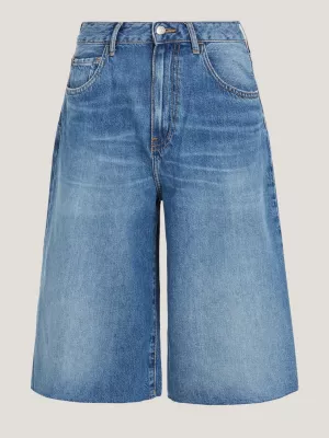 Bermuda jeans de cintura alta