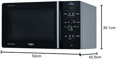 Whirlpool chefplus dessus – Micro onde (dessus, combiné micro ondes, 25 l, 800 W, boutons, noir, argent) : Cuisine et Maison