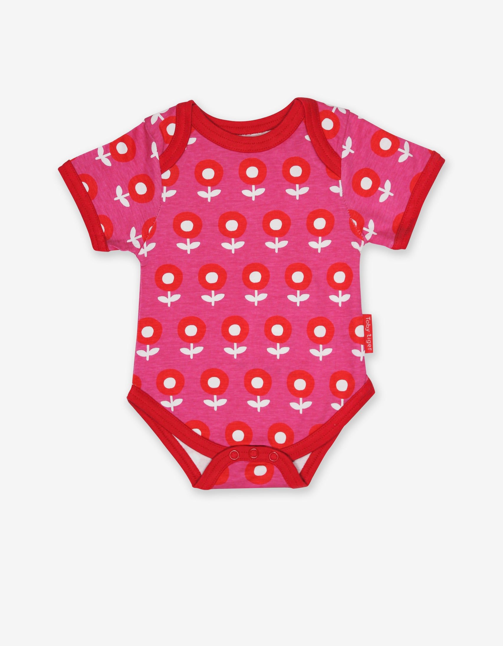 Toby Tiger Baby Bodys , 2er-Pack, rot und pink