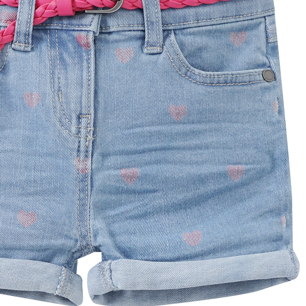 Jonas Nielsen Mädchen Jeansshorts mit Gürtel hellblau