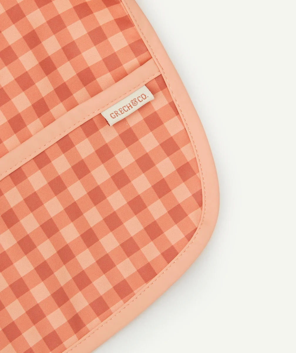 GRECH & CO.BAVOIR À MANCHES LONGUES EN FIBRES RECYCLÉES ET IMPRIMÉ À CARREAUX ROUGES