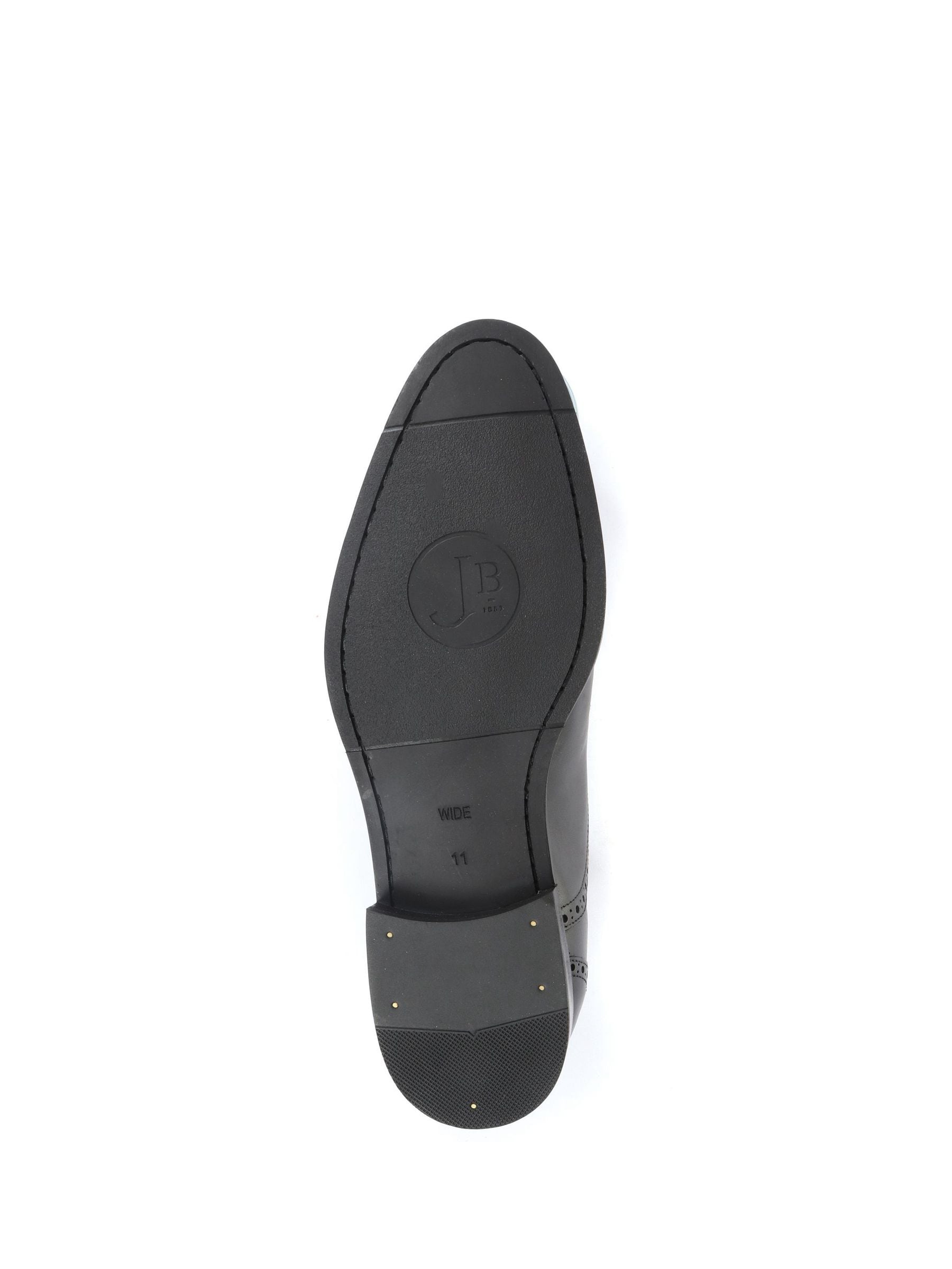 Zwart - Gents Leather Lace Wide Fit Smart Shoes