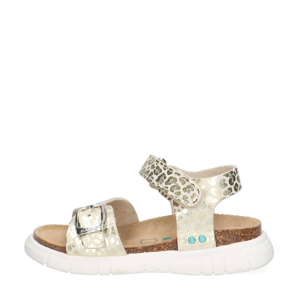 BunniesJR Britt Beachsandalen met panterprint champagne