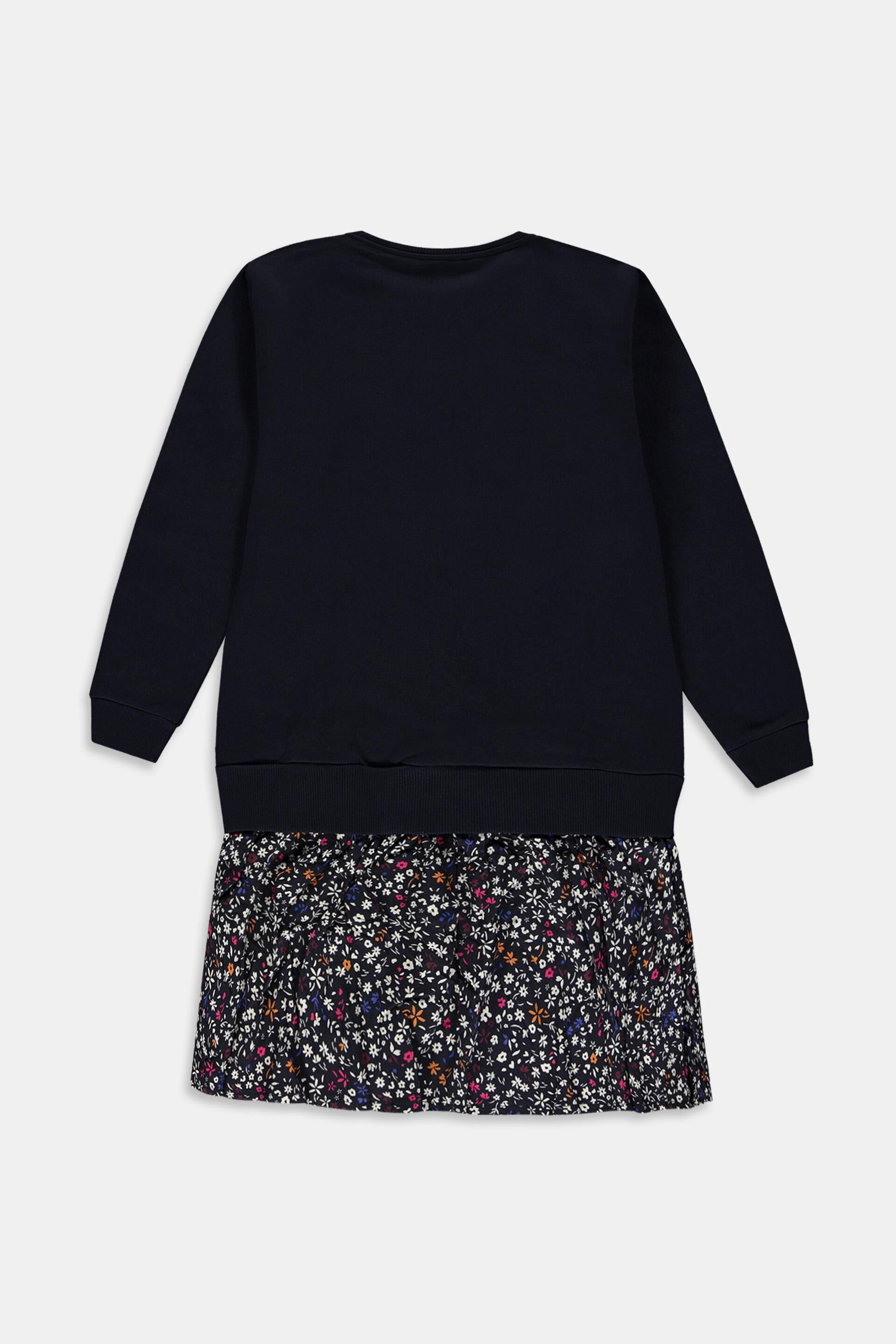 Robe longueur midi en molleton de coton