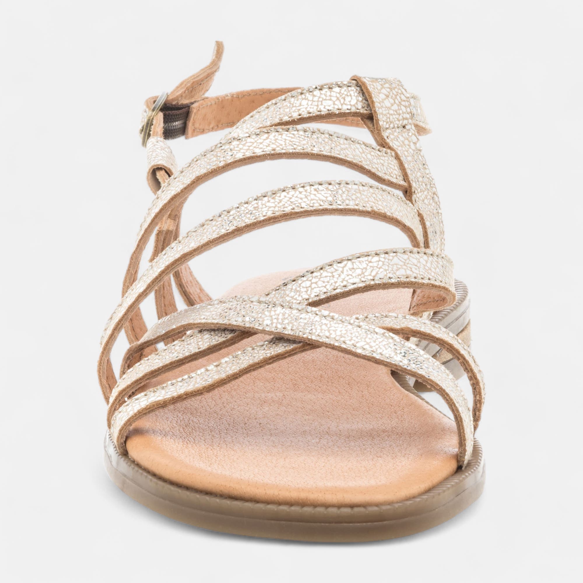 Nu-pieds Femme en cuir or