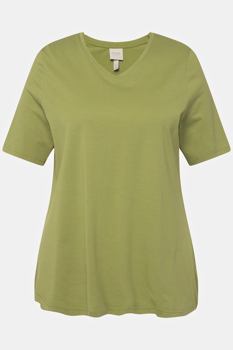T-Shirts, 2er-Pack, V-Ausschnitt, Halbarm, Biobaumwolle