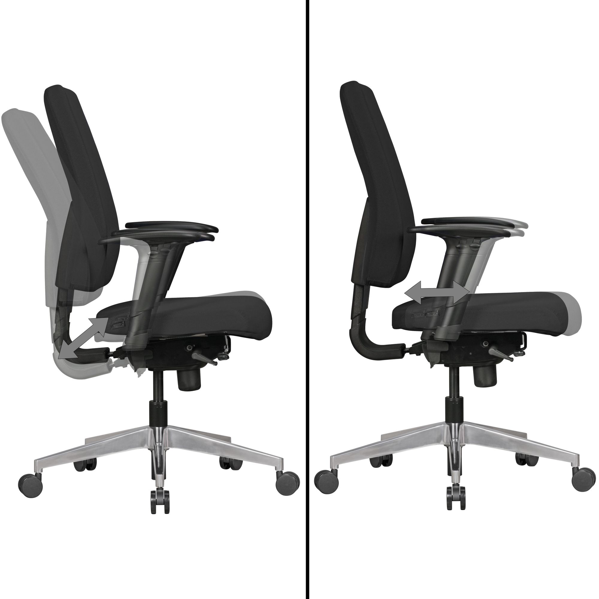 KADIMA DESIGN Bürostuhl Latina: Ergonomisches Design, Lendenwirbelstütze, höhenverstellbare Armlehnen, strapazierfähiger Stoff, Aluminium-Fußkreuz.