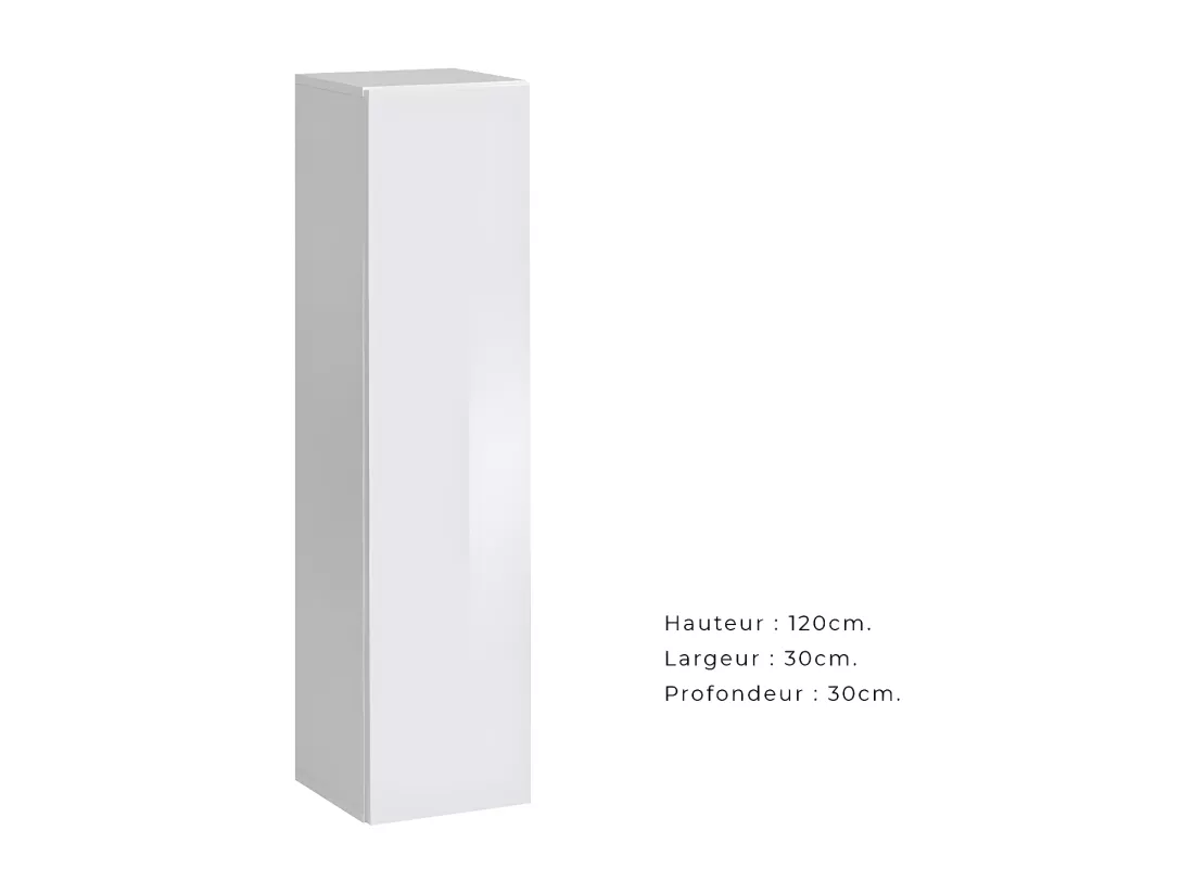 Colonne suspendue moyen modèle coloris blanc pour salon collection SWITCH.