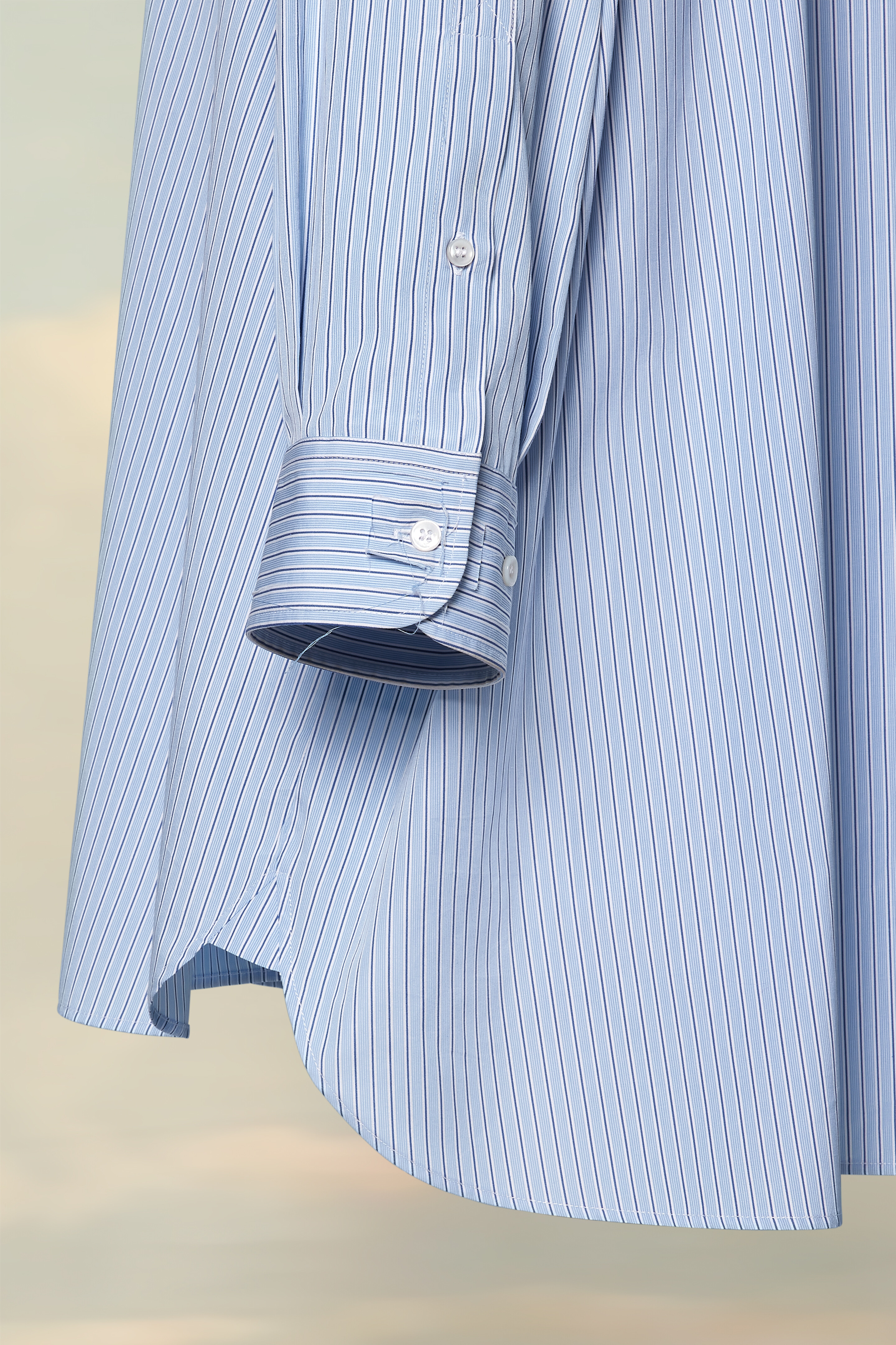 Chemise fines rayures popeline de coton
