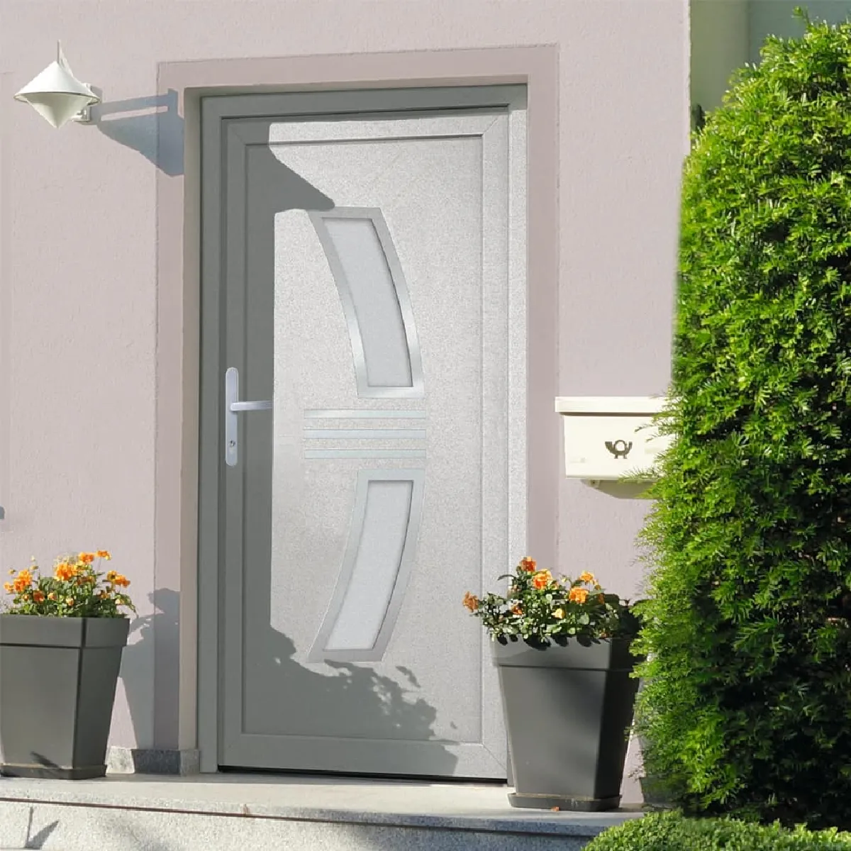 vidaXL Porte d'entrée - Blanc 108x200 cm PVC