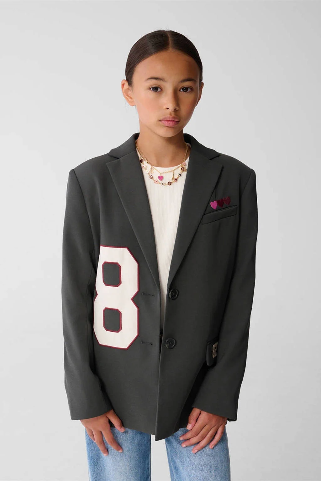 Shoeby regular fit blazer antraciet