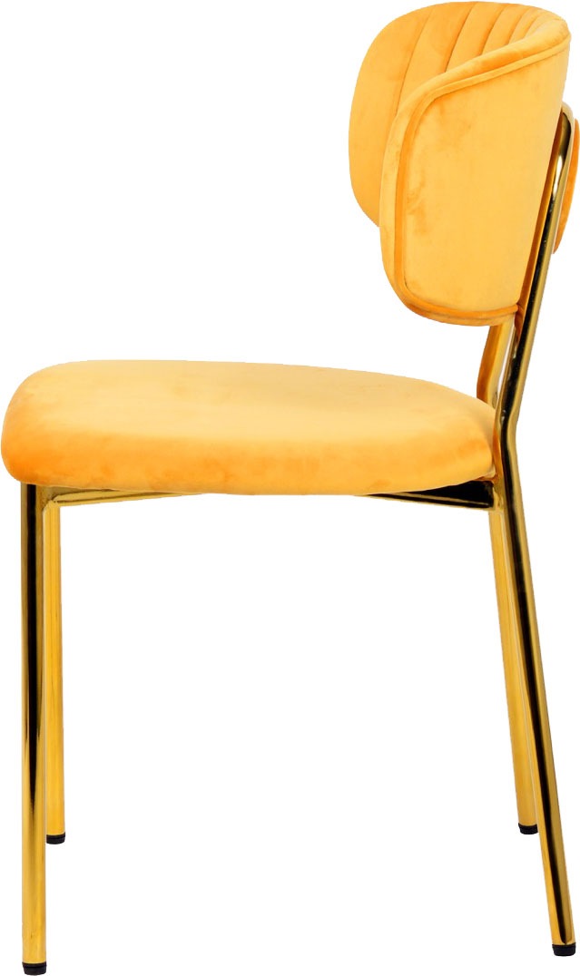 Kayoom Polsterstuhl »Stuhl Giselle 125 2er-Set, pflegeleichter Samtbezug« (Set) 2 Stk.mit Armlehnen, goldenes Gestell aus Edelstahl, Samtbezug, Ziernähte