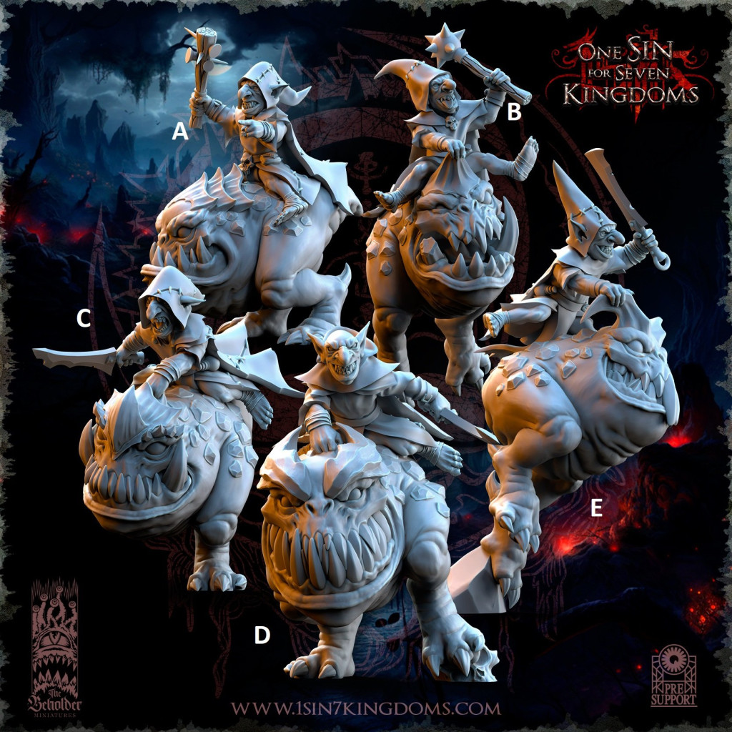 The Beholder Miniatures - Gobelins - Chevaucheurs de Kavehorrors