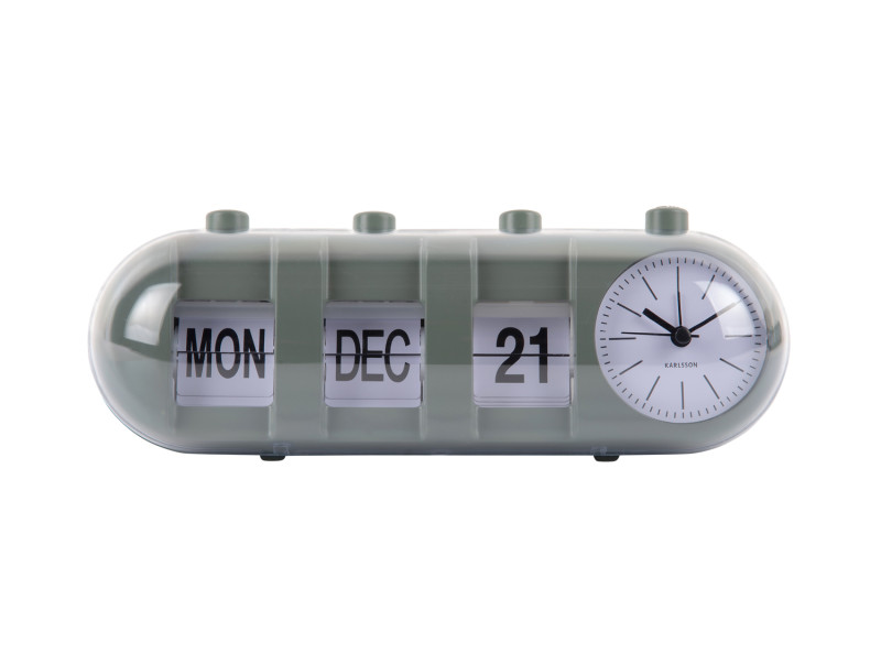 Alarm Clock Retro Tube Calendar Flip KA6045BK Black