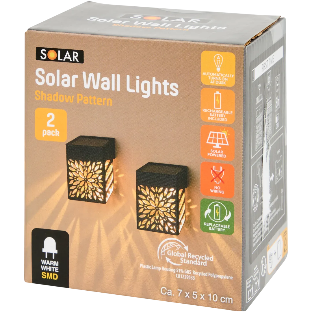 Solar wandlamp 2 stuks | diverse varianten