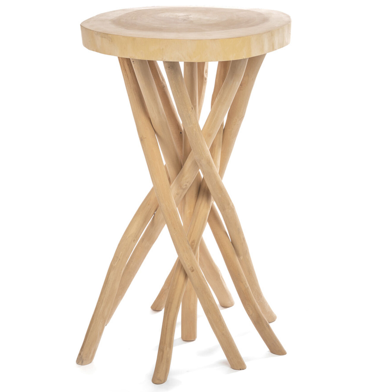 Bazar Bizar Table de bar Gili naturel - 60x60x103 cm