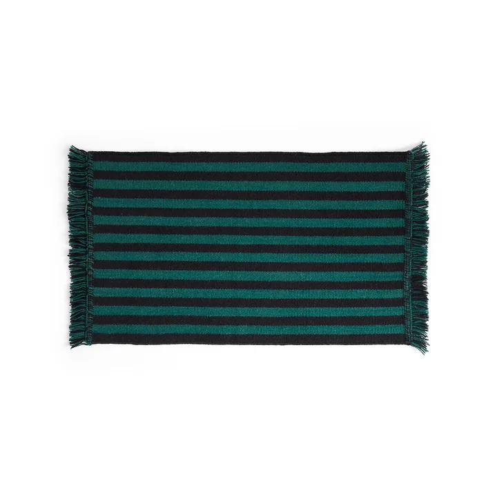 HAY - Stripes and Stripes Wool Teppich, 95 x 52 cm, grün