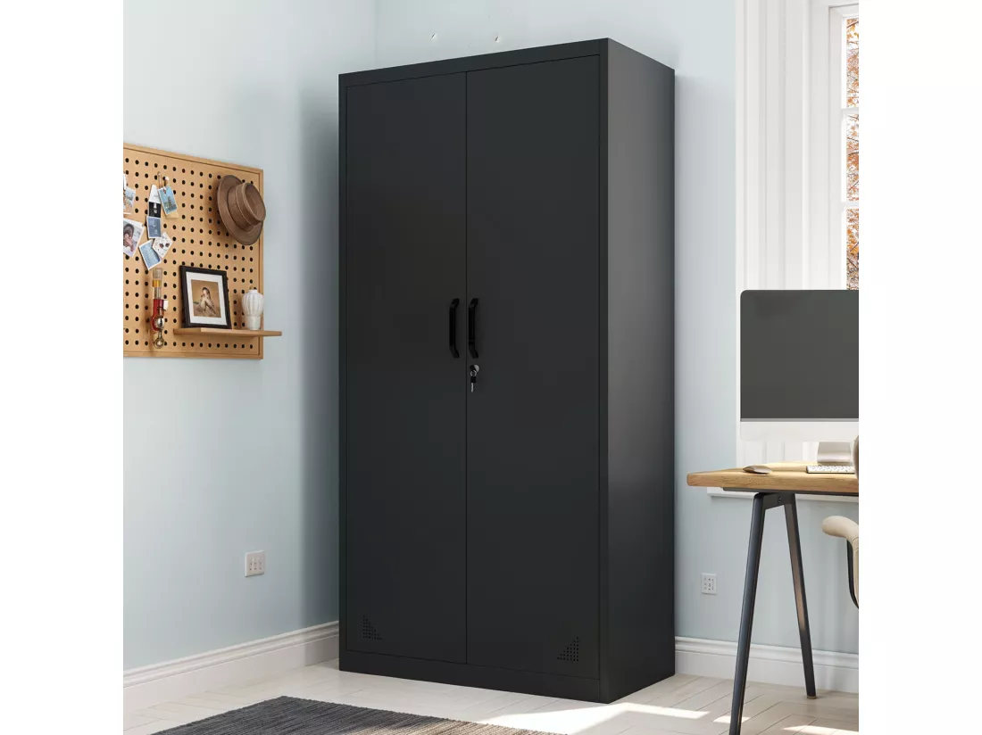 YITAHOME Armoires de Rangement de Bureau, Acier allié, Noir