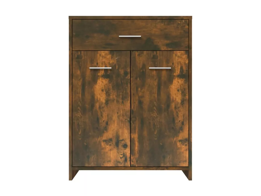 Armoire de bain Chêne fumé 60x33x80 cm Bois d'ingénierie