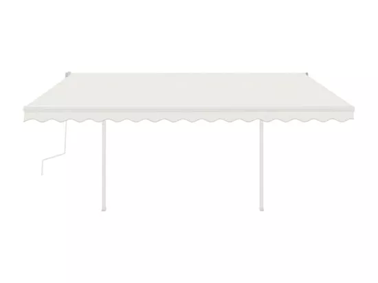 Auvent manuel rétractable avec poteaux 4,5x3 m Crème