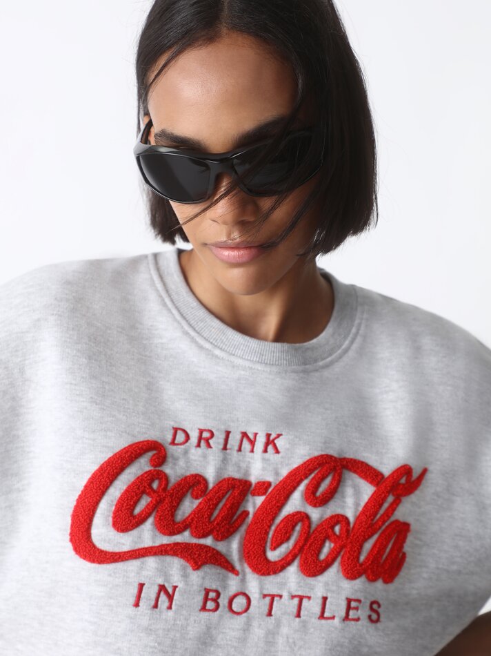 Moletom com estampa da Coca-Cola - Cinza Mesclado