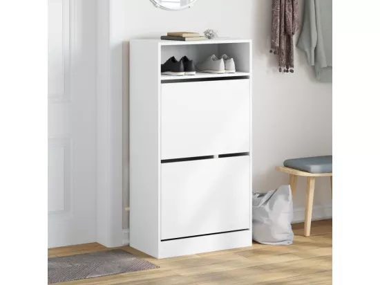 Armoire à chaussures blanc 60x34x116 bois d'ingénierie