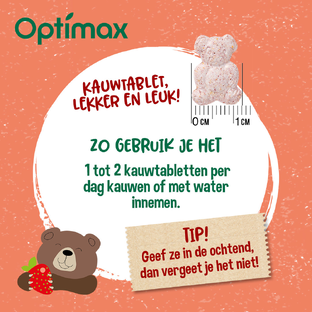 Optimax Multivitaminen Kids Aardbei Kauwtabletten 90TB